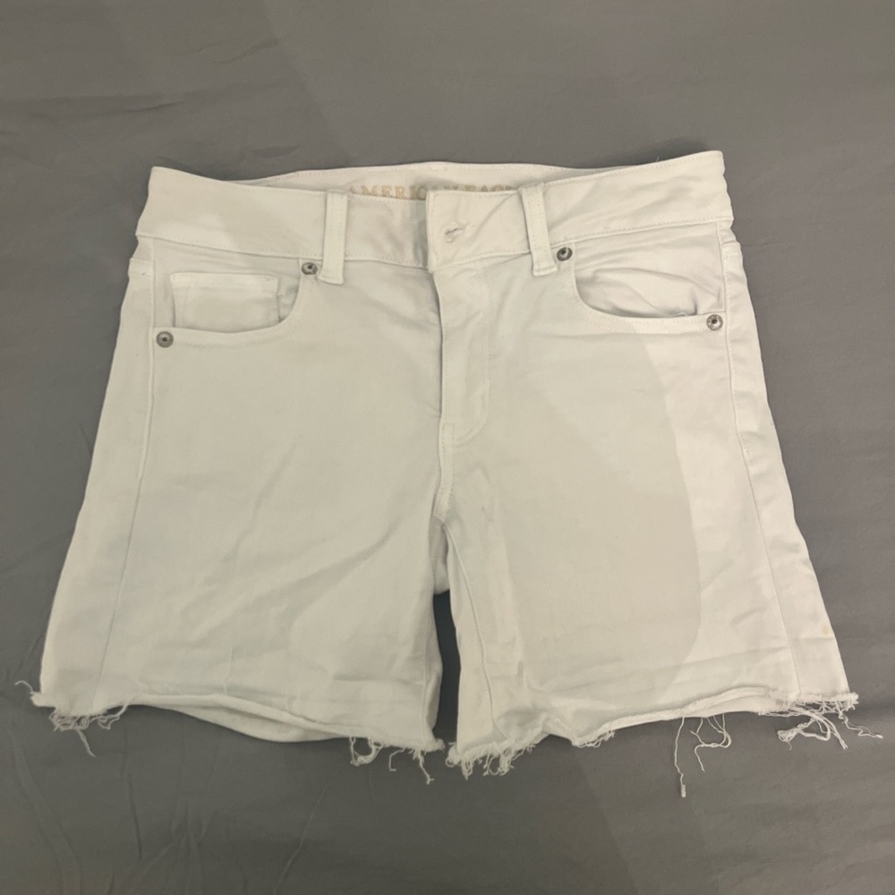 White jean shorts